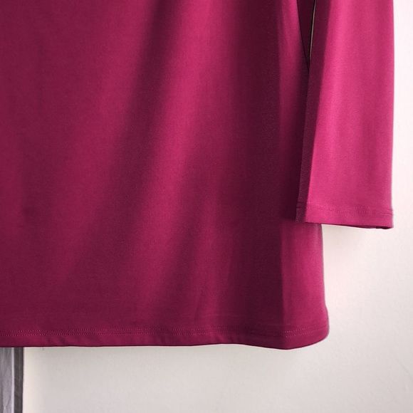 Carmen Marc Valvo Hot Pink 3/4 Sleeve Cut Out Top size Small - Picture 5 of 6